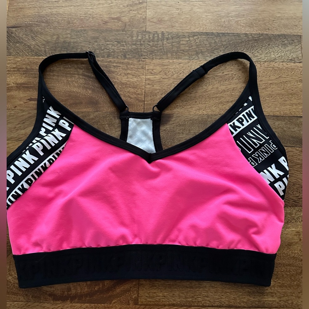 Pink Victoria secret , Hot Pink Racerback Sports Bra , unused ! Small-DD